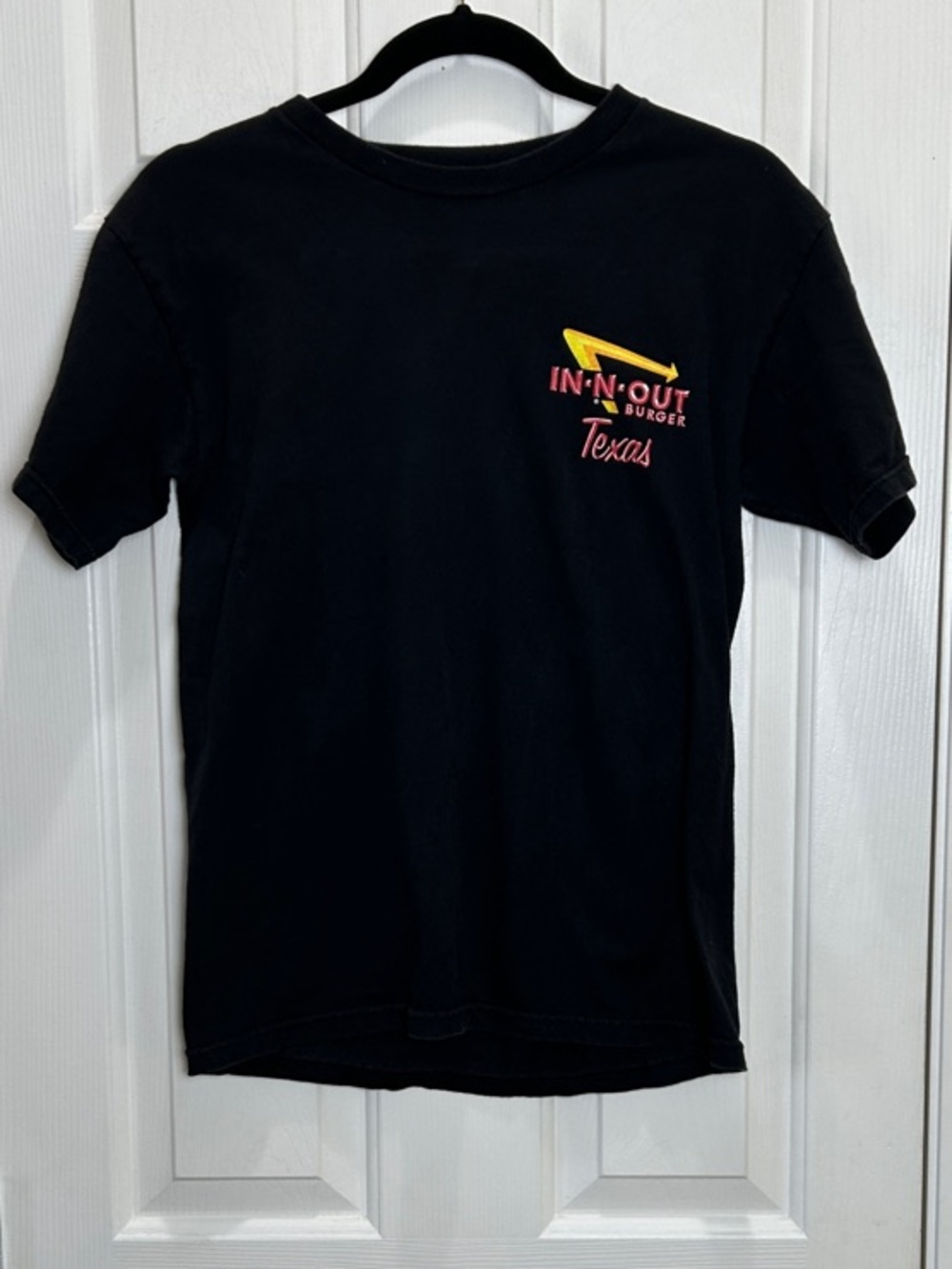 In-N-Out Burger Texas Logo Black Cotton Short Sleeve Tee Small